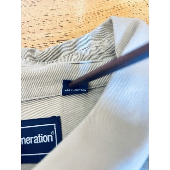 Blue‎ Generation Men's Size XL Tan Button Up Long Sleeve Front Pocket - Picture 4 of 8